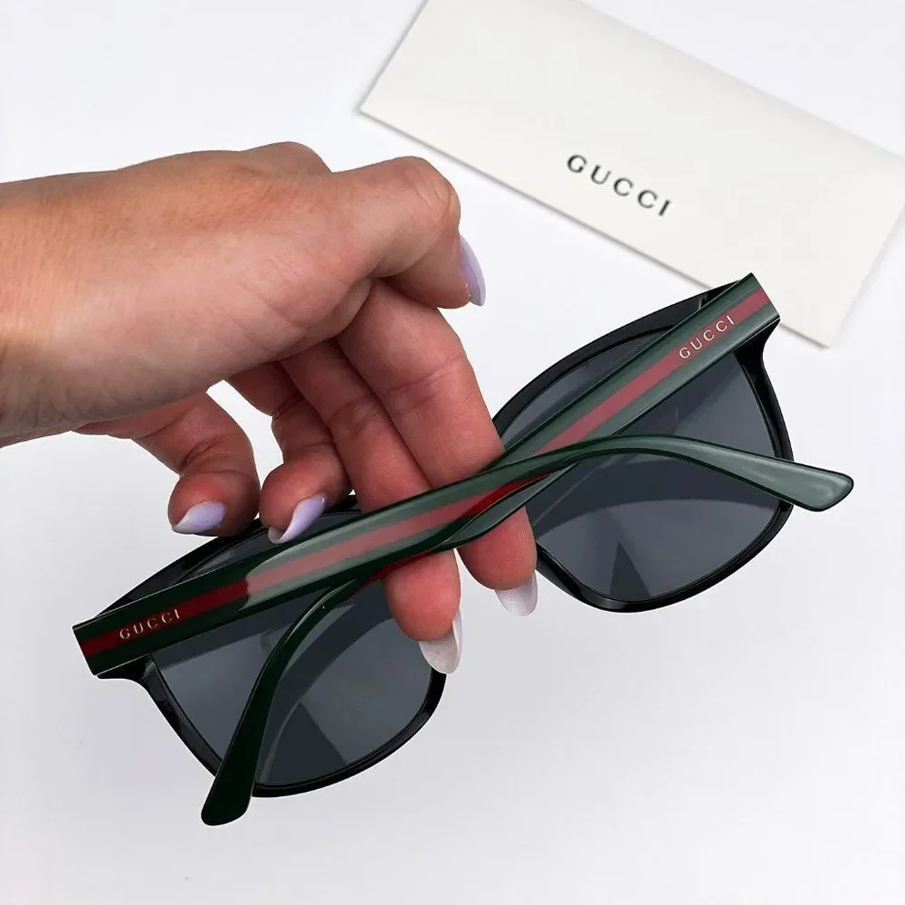 🔥Gucci GG0417SK 001 Sunglasses Black Multicolour Grey Oval Unisex